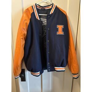 University Of Illinois Fighting Illini Varsity Jacket Steve And Barry’s L Large